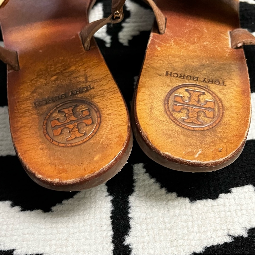Tory Burch Regan Leather Thong Sandal Flat Size 10 - Picture 9 of 9